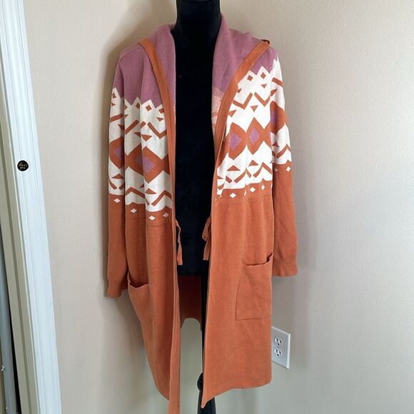 Torrid orange Aztec cardigan sweater - Picture 3 of 12